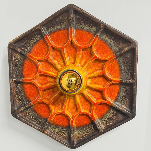 Large Ceramic Wall Light, Germany, 1970s For Sale - Image 14 of 18