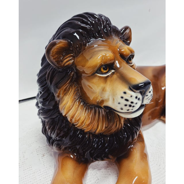 Ceramic Ceramic Lion Statue from Ceramiche Boxer For Sale - Image 7 of 9