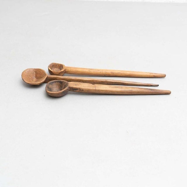 1940s Traditional Pastoral Wooden Spoons, 1940s, Set of 3 For Sale - Image 5 of 18
