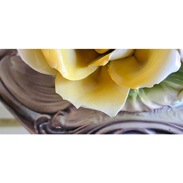 Vintage Italian Capodimonte Porcelain Rose Centerpiece Basket For Sale - Image 16 of 18