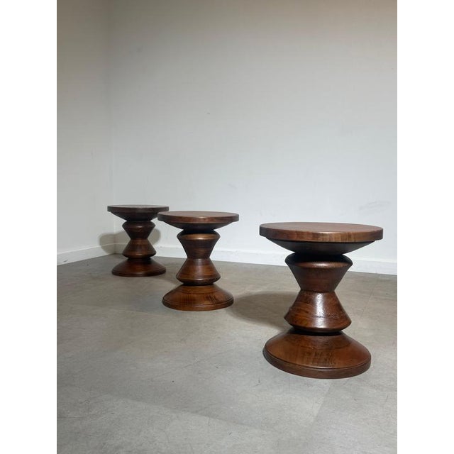 Sculptural Conical Stool in Mahogany For Sale - Image 6 of 8