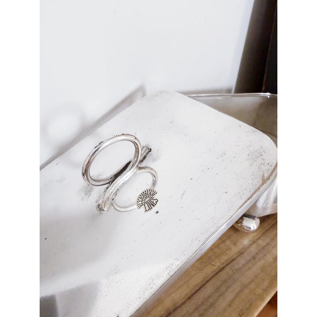 A vintage 1950s silver plated sardine serving box with glass liner made for an Ellerman Lines ocean liner. In very good...