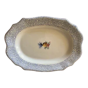 1980s Geo Martel Pour Pierre Deux Large Blue and White Platter, Made in France