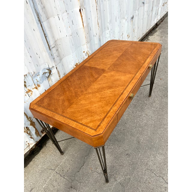 Vintage Late 20th Century Inlaid Writing Desk by Hickory & White Furniture. For Sale - Image 18 of 18