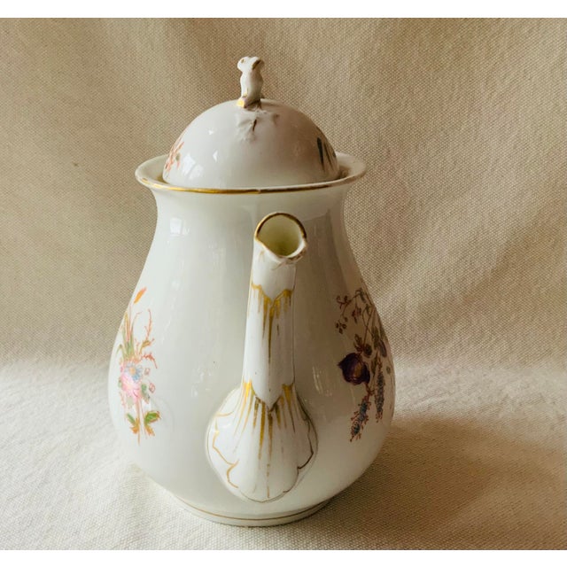 Antique French Limoges Coffee Pot - Mid-19th Century For Sale - Image 6 of 9