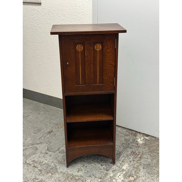 Stickley Stickley Furniture Harvey Ellis Inlaid Music Cabinet, Model 89-476 For Sale - Image 4 of 12