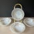 Vintage Federal milk glass dessert/fruit bowl in the “Golden Glory” pattern, 22 kt gold. It is heat proof stamped on the...
