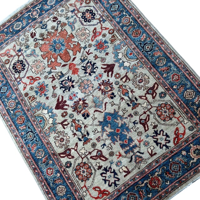 Oyster Gray Light Gray Modern Bidjar Style Handmade Designed Wool Rug For Sale - Image 8 of 11