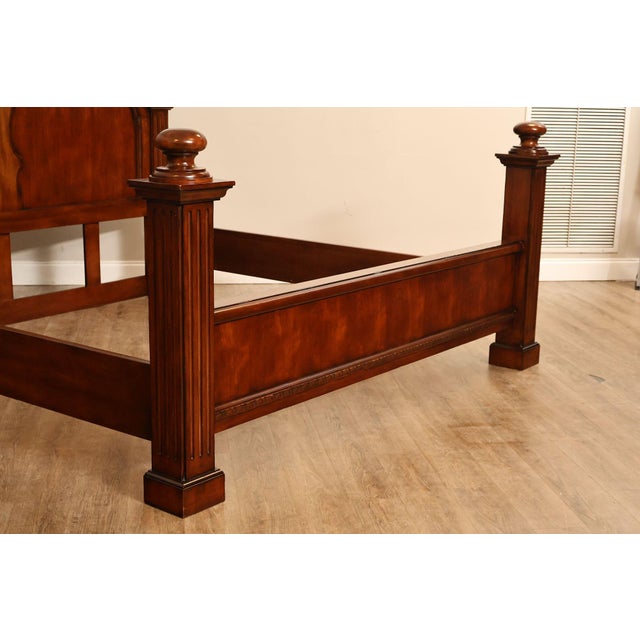 Wood Baroque Style King Size Mahogany High Back Carved Bed Frame For Sale - Image 7 of 18