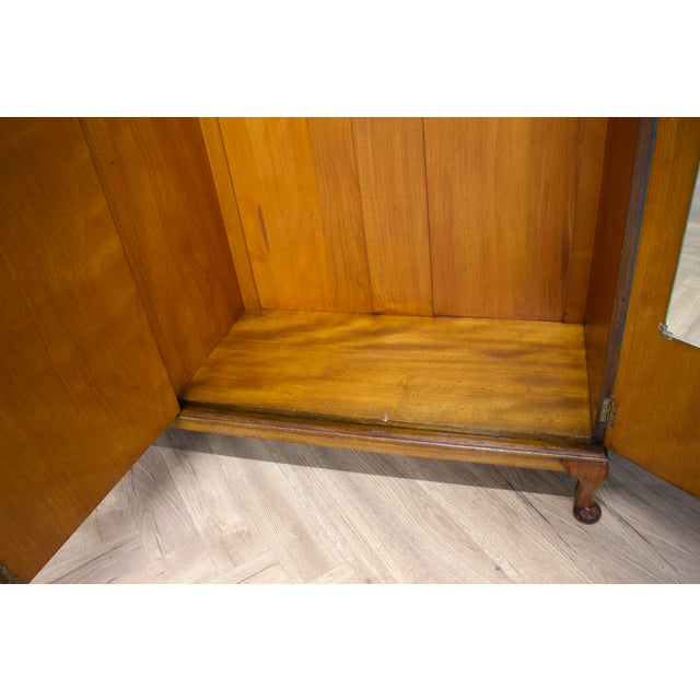 Vintage Art Deco Burr Walnut Triple Door Wardrobe, 1930s For Sale - Image 12 of 15
