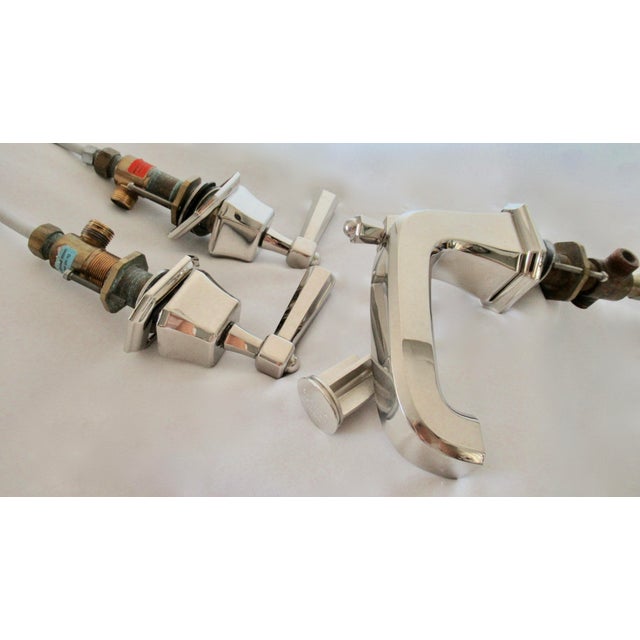 Sherle Wagner C .2014 Sherle Wagner Polished Nickel "Harrison Lever Faucet," Hardware & Stopper Set -4 Pcs. For Sale - Image 4 of 18