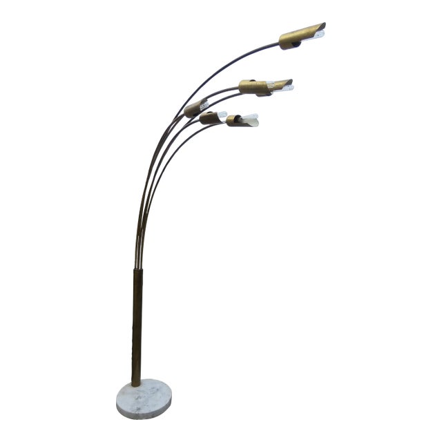 Mid Century Modern Large 6 Arms Arch Floor Lamp 5955a For Sale