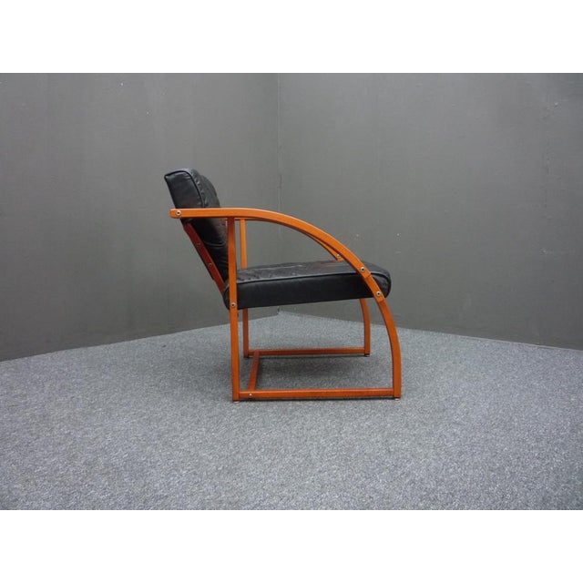 Futuristic Leather Armchairs, 1980s, Set of 4 For Sale - Image 11 of 18