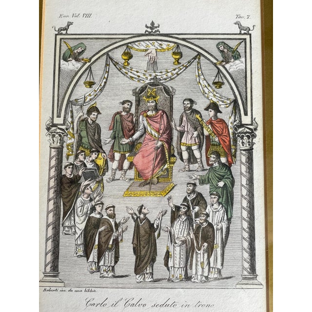 19th Century Antique Book Plate Engraving- 1816- King Charles II, The Bald, & Holy Roman Emporer For Sale - Image 5 of 10