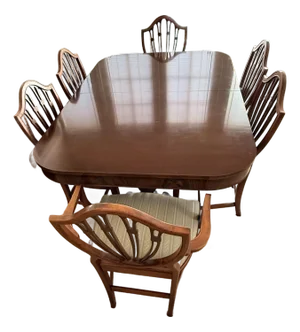 Vintage Thomasville Chair Company Mahogany Duncan Phyfe-Stye Dining Room Table and Chairs