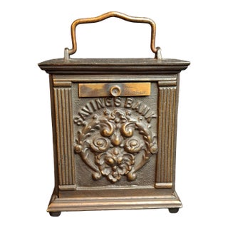 Antique 1895 Chandler’s Mechanical Bank National Brass Works Safe For Sale