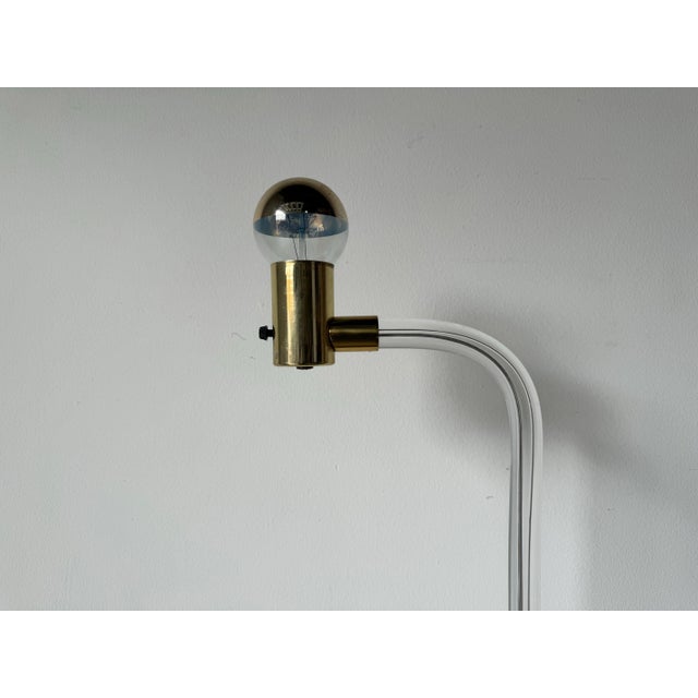 Paul Hamburger Design for Knoll Lucite & Brass Floor Reading Lamp For Sale - Image 11 of 12