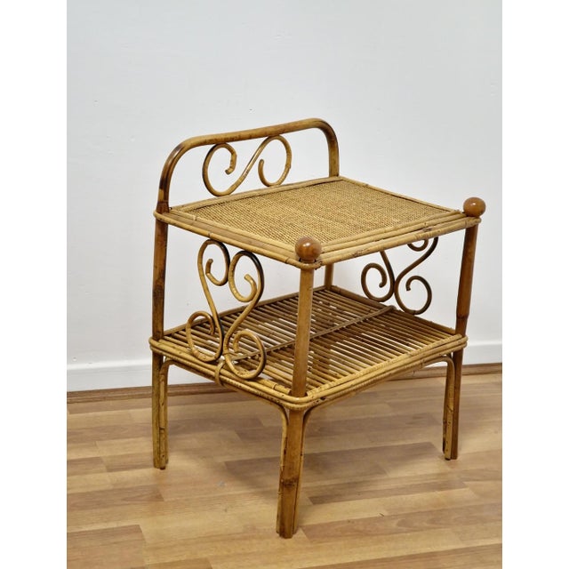 Vintage Rattan and Vienna Straw Bedside Tables, 1960s, Set of 2 For Sale - Image 6 of 10