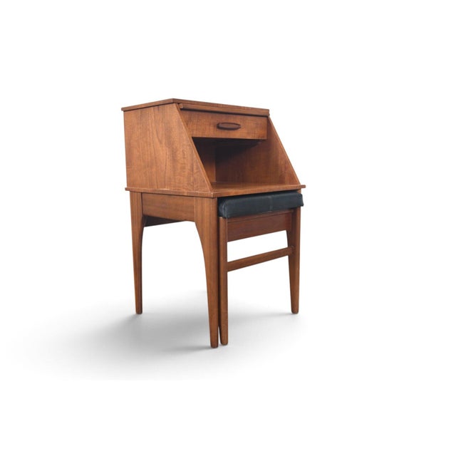 Mid-Century Modern Mid 20th Century Small Chippy Telephone Bench With Pullout Seat For Sale - Image 3 of 13