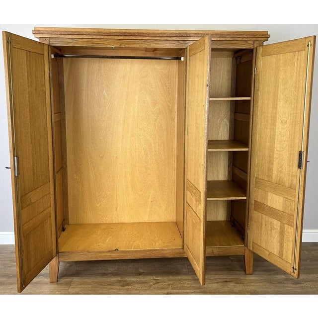 Vintage French Style Wardrobe in Oak For Sale - Image 10 of 11