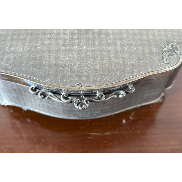 Art Nouveau 800 Silver Jewel Box with Vermeil Interior, Germany, 1890s For Sale - Image 9 of 17