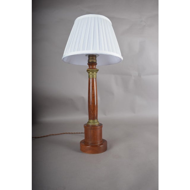 Mid-Century Modern Neoclassical Turned Wood Column Table Lamp, 1950s For Sale - Image 3 of 9