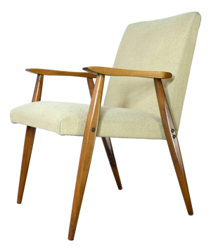 Vintage Easy Chair with Cream-Colored Bouclé, 1960s