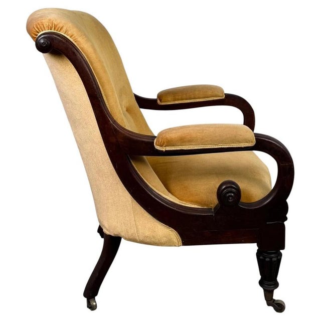 Wood 19th Century Antique English William IV Mahogany Armchairs, Set of 2 For Sale - Image 7 of 15