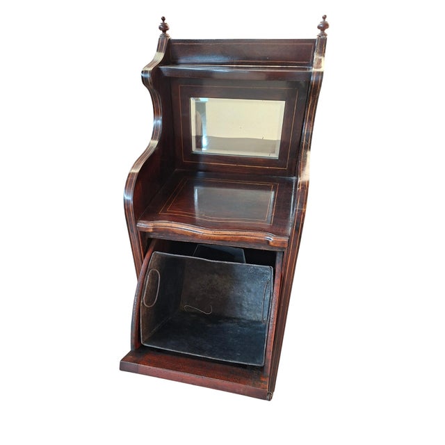 Antique Victorian Purdonium Coal Cabinet with Mirror, 1890s For Sale - Image 11 of 18