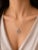 Traditional Late 20th Century 14K White Gold Diamond Hearts Pendant Necklace Estate For Sale - Image 3 of 3