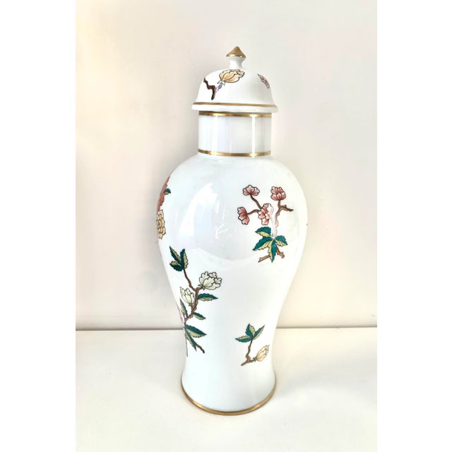 Stunning vintage covered jar / vase by less known Hungarian porcelain factory Hollohaza with intricate 24 K hold gilt...