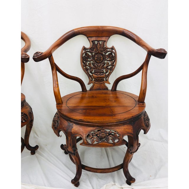 Pair Antique Carved Arm Chairs Chairish