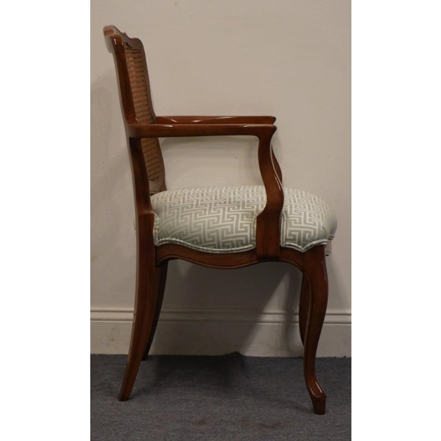 Late 20th Century Kindel Furniture French Provincial Cane Back Dining Arm Chair For Sale - Image 5 of 8
