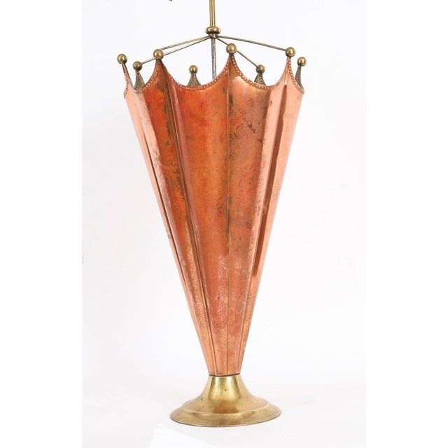 1920s Antique Brass and Copper Umbrella Stand, 1920s For Sale - Image 5 of 16