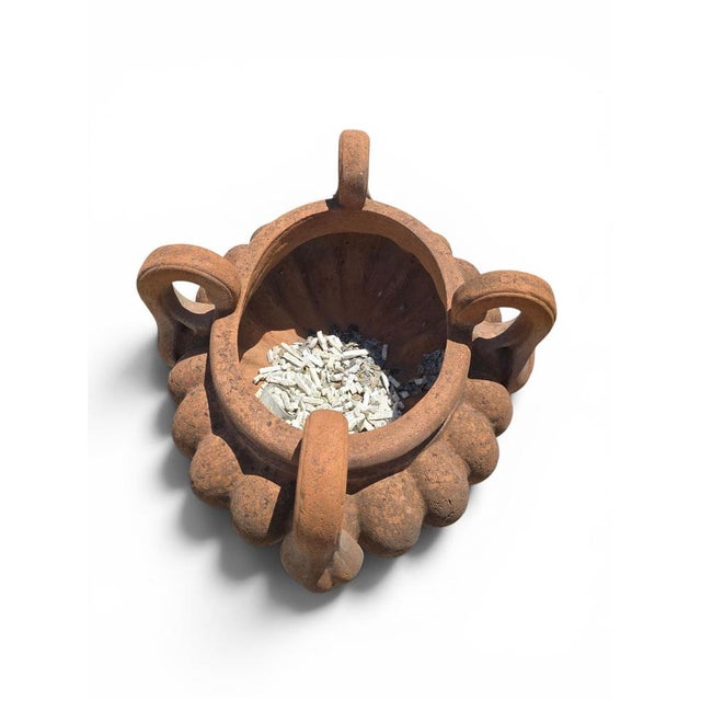 Italian Lobed Terracotta Krater with Handles, 1950 For Sale - Image 10 of 11