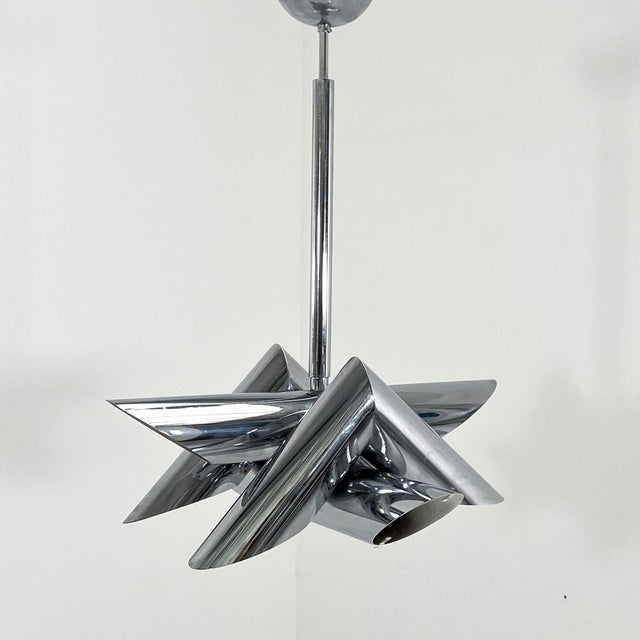 Chromed Structural Pendant Lamp by Oscar Torlasco for Stilkronen, 1960s For Sale - Image 10 of 10