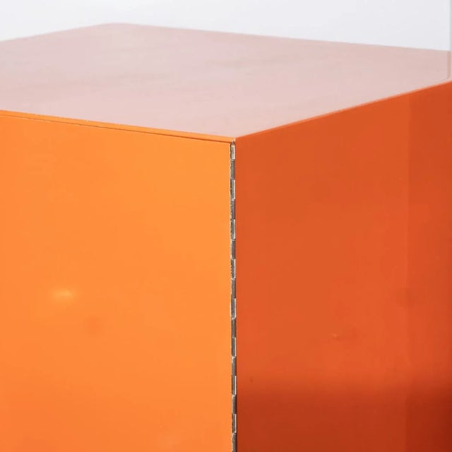 Vintage Mid-Century Modern Cubic Orange Cabinets - a Pair For Sale - Image 9 of 12