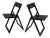 Italian Modern Black Wooden Folding Chairs, 1980s, Set of 2 For Sale