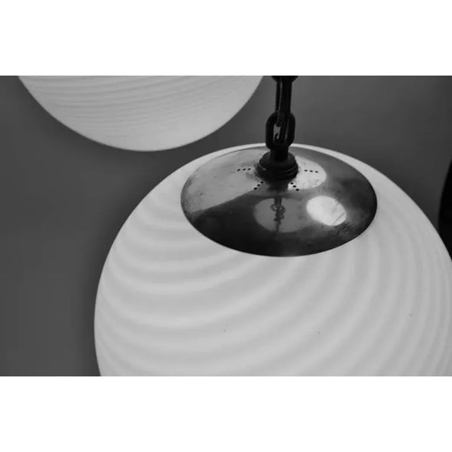 Metal Four-Globe, Cascading Form Cahndelier For Sale - Image 7 of 11