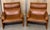 Pair of Saddle Brown Leather Lounge Chairs by Giovanni Offredi for Saporiti, Italy, 1970s This beautiful pair of saddle...