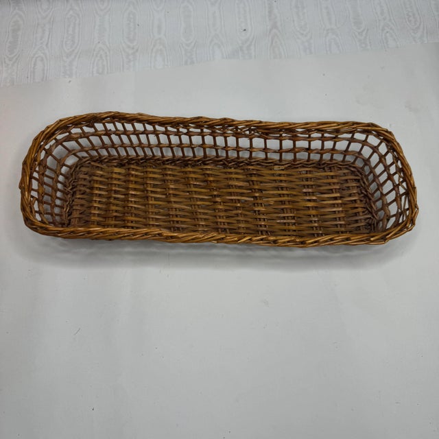 Vintage Wicker French Baguette Basket For Sale - Image 4 of 7