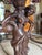 Late 20th Century Tiffany Style Figural Lady Stained Floral Table Lamp For Sale - Image 12 of 13