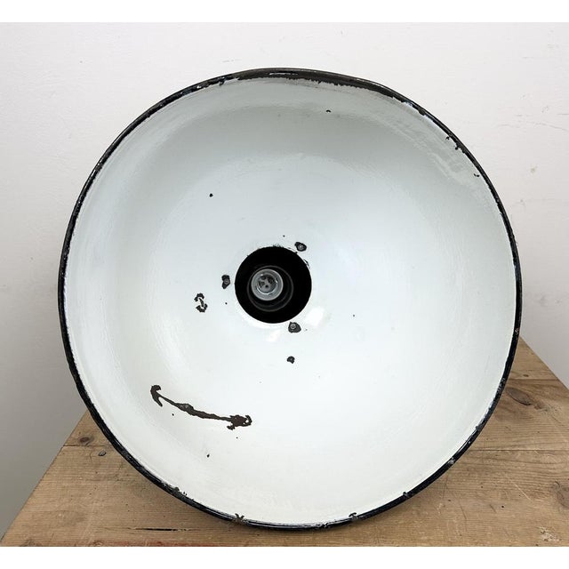 Industrial Bauhaus Black Enamel Pendant Lamps from Elektrosvit, 1950s, Set of 4 For Sale - Image 13 of 18