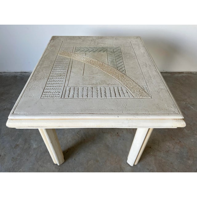 1980s J Berdou Art Handmade Side Table For Sale - Image 5 of 11