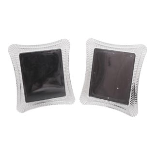Waterford Wellesley Crystal 10" X 8" Picture Frames, a Pair For Sale
