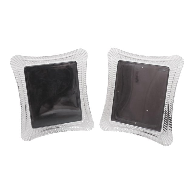 Waterford Wellesley Crystal 10" X 8" Picture Frames, a Pair For Sale