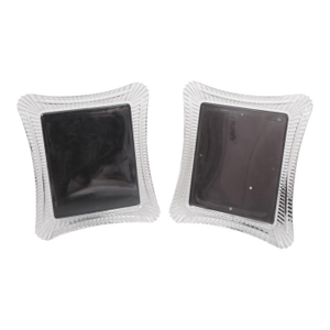 Waterford Wellesley Crystal 10" X 8" Picture Frames, a Pair