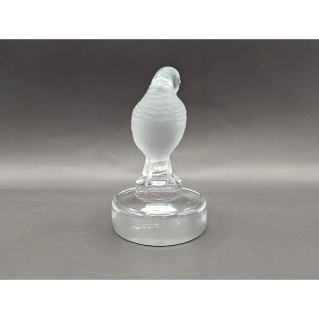 Glass Vinatge Lalique France Signed Turtledove Crystal Figurine For Sale - Image 7 of 7