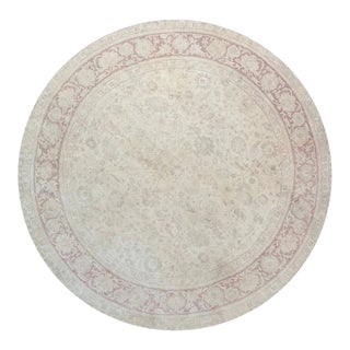 2020s Vintage Round Mahal Style Area Rug 12x12 For Sale