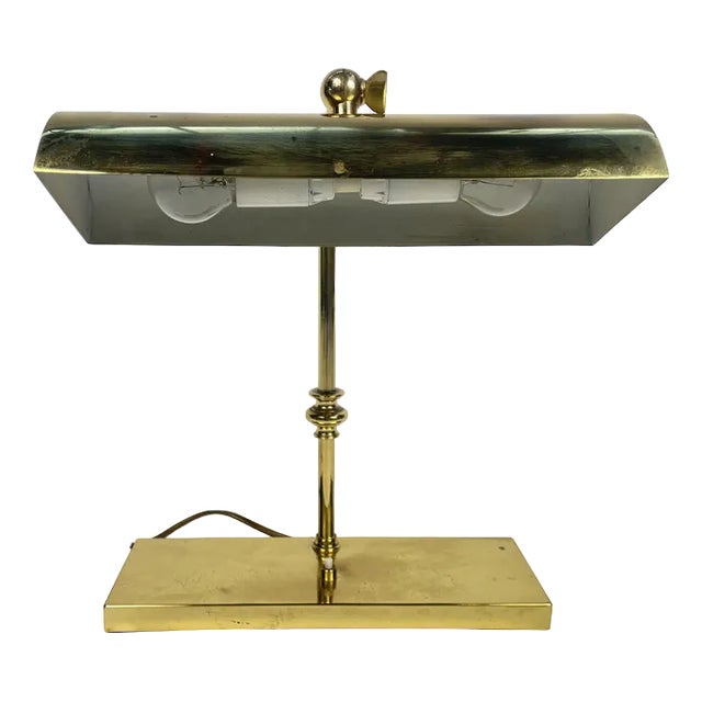 Vintage Ministeriale Table Lamp in Brass, 1960s For Sale